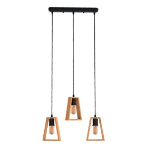 Visilica Ronny Pendant 3xE27 Black wood Elmark 955RONNY3