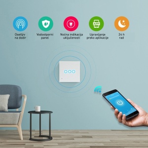 Wi-fi smart prekidač svetla 3x5A WFPS-W3/WH - Img 4