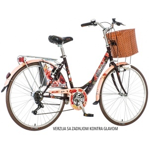 Ženski bicikl Fashion Bulka 26X1.3/8 18 inča crno crveni Visitor FAM267F 1260147