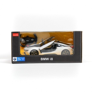 Auto na daljinski BMW I8 1:14 belo-crni Rastar A013809
