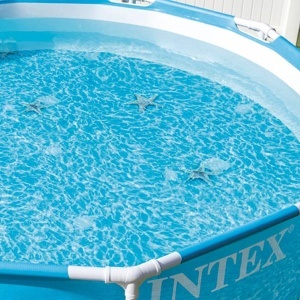 Unutrašnjost Intex Beachside bazena 305x76 cm, plavi porodični bazen za dvorište