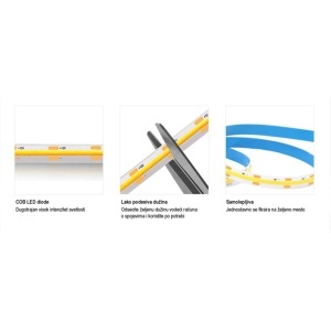 COB LED traka toplo bela 360 LED / 1m LTRCOB/360WW-12 - Img 3