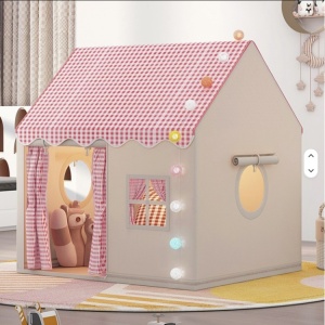 Dečija kućica za igru roze 120x128x105cm MDF drvo tekstil - Img 2
