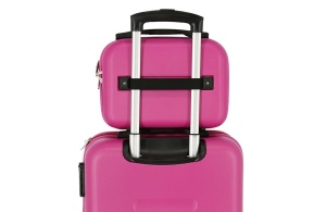 Dečiji neseser Movom Happy Time 29x21x15cm ABS 9,14L bela roze - Img 4