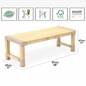 Drvena klupa 28x87x40 cm bež Fixwood Fix-2055 - Img 2