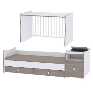 Drveni krevetac Trend Plus Colour White Vintage grey Lorelli 10150400034 - Img 2