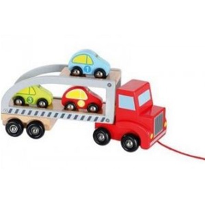 Drveni set transporter + 3 automobila 80043 Joueco 33805