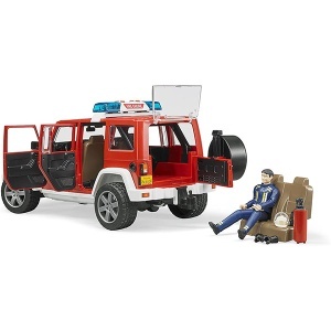 Džip Jeep Wrangler vatrogasni sa figurom Bruder 025281 - Img 2
