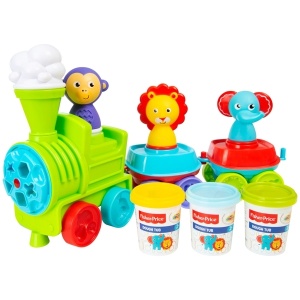 Edukativna igračka vozić sa životinjama i plastelin Fisher Price 056463 - Img 2