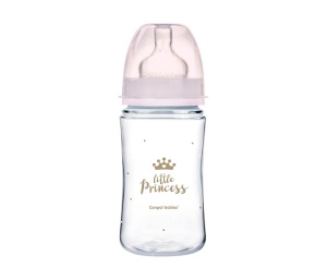 Flašica 240ml Široki Vrat PP Antikolik 3m+ Roze Canpol Babies Royal Baby 35/234_pin