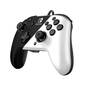 Gamepad Nintendo Switch Faceoff Deluxe Controller Black and White PDP 046359