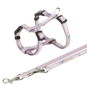 Garnitura za štence am + povodac M-L 27-45cm 2m lila