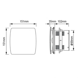 Izduvni ventilator 151x151mm 12W LFWW-09Q - Img 2