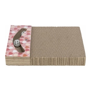 Kartonska grebalica sa lopticama dezen srca 38 × 5 × 30 cm roze