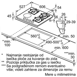 Kombinovana ploča za kuvanje plin i struja 60cm serija 6 Bosch PSY6A6B20 - Img 4