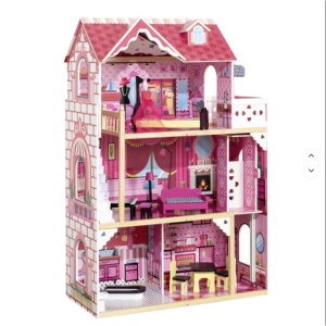 Kućica za lutke sa nameštajem #484 Princess Mansion 80x38x120,5cm roze