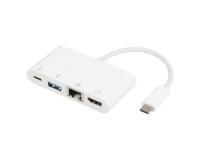 Kućište za disk Adapter USB 3.1 tip C (M) - HDMI + USB3.0 + RJ45 + tip C (F) beli E-Green OST04915