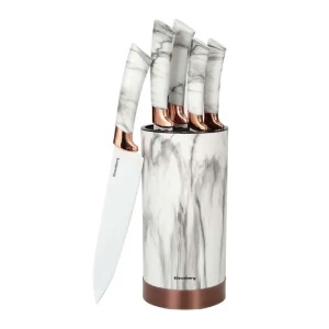 Kuhinjski set noževa sa postoljem beli mermer 6 Klausberg KB7800