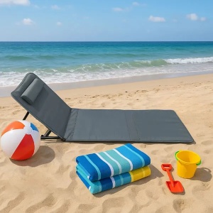 Ležaljka sklopiva za plažu 140x39cm siva LP-722000S
