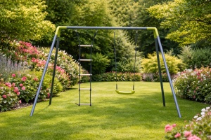 Ljuljaška za dvorište 264x137x178cm metalna sa penjalicom Lemon LM-B018