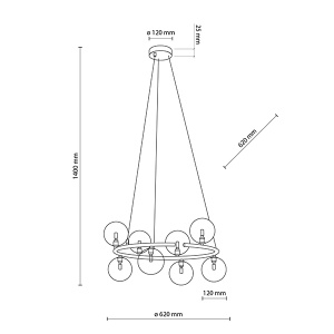 Luster Anabelle 8xG9 TK Lighting 6844 - Img 4