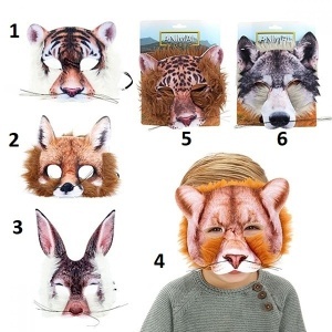 Maske životinja 6 ass 17130Z Animal World 51690