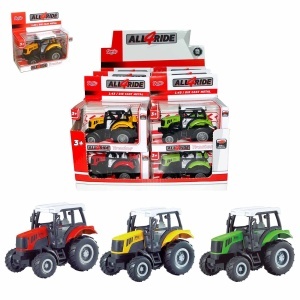 Metalni traktor Die-cast pull back 1:43, 3s 38-613000