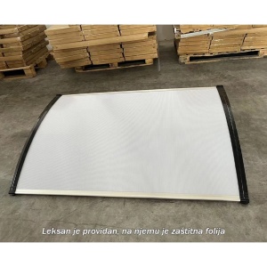 Nadstrešnica SuperGarden 150x100 cm leksan 5 mm providna-crna - Img 6
