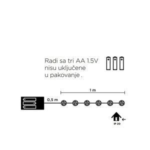 Novogodišnja rasveta svetleći niz 1m Andromeda KDE 109 - Img 2