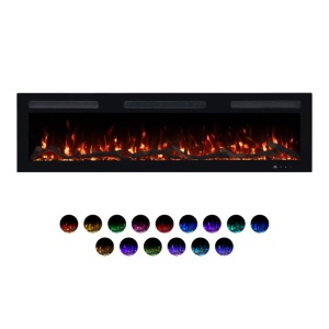 Pametni električni kamin Prosto 1800W ugradni/nazidni/samostojeći multikolor 127x12,8x35cm - Img 2