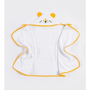 Peškir sa kapuljačom za bebe 60x120cm Tigar bela žuta