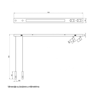 Plafonska Svetiljka Vesta 484 33W+2x5W+2x6W 3000K Crna 201448 - Img 2