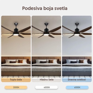 Plafonski ventilator 167cm Led svetlo Prosto CFB6623L-6/50 - Img 2