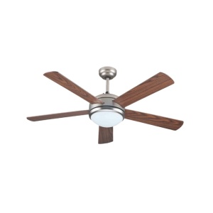 Plafonski ventilator sa svetlom i daljinskim Eurolamp 132cm 70W E27 nikl/braon