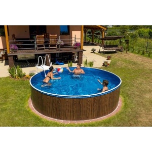 Mountfield Azuro Wood ratan bazen 360x120 cm, porodični bazen sa drvenim efektom za dvorište
