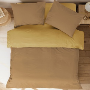 Posteljina CB Simple Set Bicolor Single braon/senf 025572
