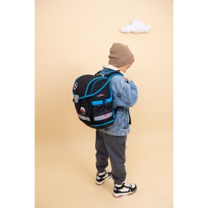 Ranac za školu Belmil Classy 405-78 Cars blue 27x16x36cm crna plava - Img 4