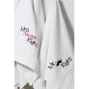 Set peškira Due MR&MRS 50x100cm 400gsm