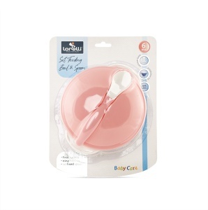 Set za hranjenje činija i kašika 6m+ roze Lorelli 10230400005 - Img 2