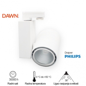 Šinski reflektor LED 338201-3 40W 4000K beli 300021