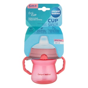 Šolja Sa Silikonskim Kljunom 150ml Roze Canpol Babies 56/614_pin - Img 2