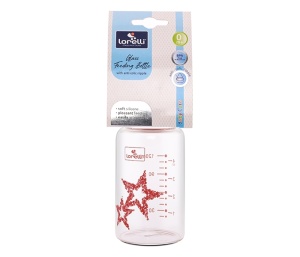 Staklena Flašica 120ml sa Cuclom Protiv Kolika Roze Zvezde Lorelli 10200870003 - Img 2