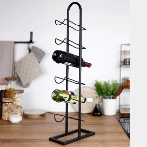 Stalak za vino 27 x 13 x 84,5 cm crni Vilde 229079 - Img 3
