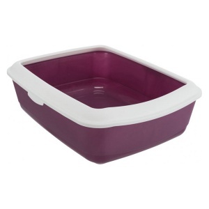 Toalet za mače classic sa ramom 37x15x47cm bordo/beli
