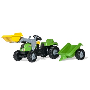 Traktor Rolly kid sa utovarivačem i prikolicom zeleni 023134