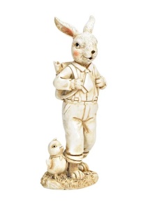 Uskršnja dekoracija Bunny with Book/Backpack 15cm 039739 - Img 2