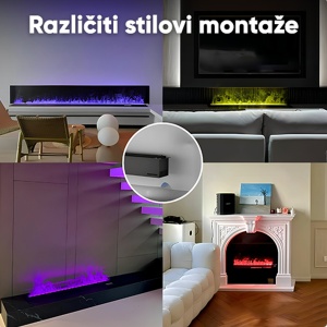 Wi-fi dekorativni električni kamin 1000mm sa vodenom parom DK-10MC/T - Img 4