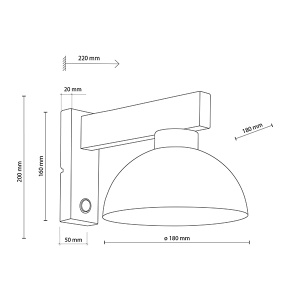 Zidna lampa Oslo 1xE27 TK Lighting 6279 - Img 4