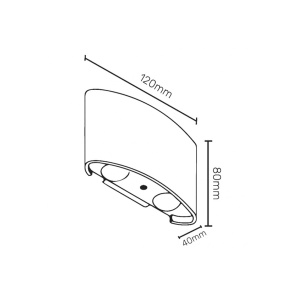 Zidna led lampa 4W JM-020/A - Img 2