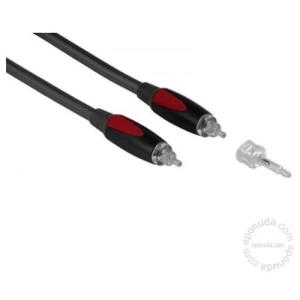 Audio Optički kabl 1,5m muško/muški, Easy PLUG, duplo izolovan + adapter, HAMA 42972